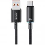 Cablu pentru incarcare si transfer de date USAMS Cloud Series US-SJ658, USB-A la USB-C, 6A, 480 Mbps, 1.2m, Negru 2 - lerato.ro