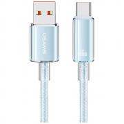 Cablu pentru incarcare si transfer de date USAMS Cloud Series US-SJ658, USB-A la USB-C, 6A, 480 Mbps, 1.2m, Albastru
