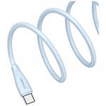 Cablu pentru incarcare si transfer de date USAMS Green Series SJ714, USB-A la USB-C, 18W, 3A, 480 Mbps, 1m, Albastru 3 - lerato.ro