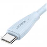 Cablu pentru incarcare si transfer de date USAMS Green Series SJ714, USB-A la USB-C, 18W, 3A, 480 Mbps, 1m, Albastru 4 - lerato.ro