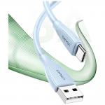 Cablu pentru incarcare si transfer de date USAMS Green Series SJ714, USB-A la USB-C, 18W, 3A, 480 Mbps, 1m, Albastru 7 - lerato.ro