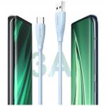 Cablu pentru incarcare si transfer de date USAMS Green Series SJ714, USB-A la USB-C, 18W, 3A, 480 Mbps, 1m, Albastru 8 - lerato.ro