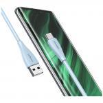 Cablu pentru incarcare si transfer de date USAMS Green Series SJ714, USB-A la USB-C, 18W, 3A, 480 Mbps, 1m, Albastru 9 - lerato.ro