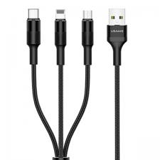 Cablu pentru incarcare si transfer de date  USAMS US-SJ219, USB-A la USB-C / Lightning / MicroUSB, 2A, 1.5m, Negru