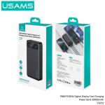Baterie externa USAMS PB80, 20000mAh, 20W, 3A, 1x USB-C, 2x USB-A, Negru 5 - lerato.ro