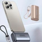 Baterie externa USAMS PB82, 10000mAh, 20W, 1x USB-C, 1x USB-A, Bej 5 - lerato.ro