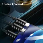 Incarcator auto Usams C22, 2x USB-A, Cablu USB-C / Lightning / MicroUSB, 2.4A, Negru 3 - lerato.ro