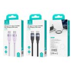 Cablu pentru incarcare si transfer de date USAMS US-SJ632, USB-C/USB-C, 100W, 480Mbps, 1.2m, Mov 7 - lerato.ro