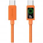 Cablu pentru incarcare si transfer de date USAMS SJ773, 2x USB-C, 60W, 3A, 480Mbps, 1.2m, Portocaliu 2 - lerato.ro
