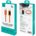 Cablu pentru incarcare si transfer de date USAMS SJ773, 2x USB-C, 60W, 3A, 480Mbps, 1.2m, Portocaliu 12 - lerato.ro