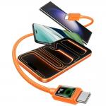Cablu pentru incarcare si transfer de date USAMS SJ773, 2x USB-C, 60W, 3A, 480Mbps, 1.2m, Portocaliu 5 - lerato.ro