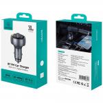 Incarcator auto USAMS CC328, 1x USB-C si 1x USB-A, Modulator FM, Bluetooth 5.0, PD 30W, Gri 4 - lerato.ro