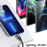 Cablu pentru incarcare si transfer de date USAMS US-SJ550, USB-C la 1x USB-C / 1x Lightning, 100W, 1.2m, Negru 6 - lerato.ro