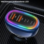 Incarcator auto USAMS US-CC169, 2x USB-C, 2xUSB-A, 120W, 4.5A, Negru 8 - lerato.ro