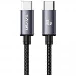 Cablu pentru incarcare si transfer de date USAMS U91, USB-C la USB-C, 60W, 3A, 1m, Negru 2 - lerato.ro