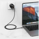 Cablu pentru incarcare si transfer de date USAMS U91, USB-C la USB-C, 60W, 3A, 1m, Negru 4 - lerato.ro