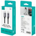 Cablu pentru incarcare si transfer de date USAMS U91, USB-C la USB-C, 60W, 3A, 1m, Negru 6 - lerato.ro