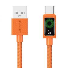 Cablu pentru incarcare si transfer de date USAMS U92, USB-A la USB-C, 18W, 3A, 1.2m, Portocaliu