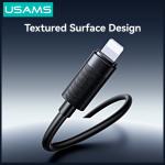 Cablu pentru incarcare si transfer de date USAMS U94, USB-A la Lightning, 12W, 2.4A, 1m, Negru 3 - lerato.ro