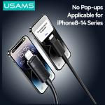 Cablu pentru incarcare si transfer de date USAMS U94, USB-A la Lightning, 12W, 2.4A, 1m, Negru 4 - lerato.ro