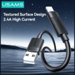 Cablu pentru incarcare si transfer de date USAMS U94, USB-A la Lightning, 12W, 2.4A, 1m, Negru 6 - lerato.ro
