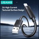 Cablu pentru incarcare si transfer de date USAMS U94, USB-A la Micro USB, 18W, 3A, 1m, Negru 3 - lerato.ro