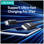 Cablu pentru incarcare si transfer de date USAMS U94, USB-C la Lightning, 30W, 3A, 1m, Negru 5 - lerato.ro