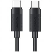 Cablu pentru incarcare si transfer de date USAMS U94, USB-C la USB-C, 60W, 3A, 1m, Negru