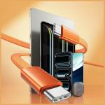 Cablu pentru incarcare si transfer de date USAMS U96, USB-C la USB-C, 60W, 3A, 1.2m, Portocaliu 3 - lerato.ro