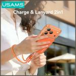 Snur pentru carcase 2 in 1 USAMS U97, Cablu USB-C la USB-C, 60W, 3A, Lungime 30cm, Portocaliu 4 - lerato.ro