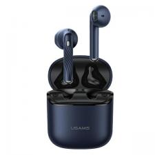 Casti wireless USAMS SY02 TWS, Bluetooth 5.0, Autonomie 5h, 300mAh, USB-C, Navy Blue