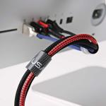 Organizator cabluri USAMS Magic Sticker, Nylon, 20mm, 1m, Negru 4 - lerato.ro