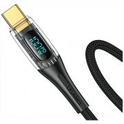 Cablu pentru incarcare si transfer de date USAMS Shadow Series US-SJ591, 2x USB-C, 100W, 5A, 480Mbps, 2m, Negru