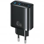 Incarcator retea USAMS T70, 2x USB-C, 2x USB-A, 10W, Negru 2 - lerato.ro