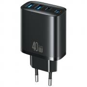 Incarcator retea USAMS T70, 2x USB-C, 2x USB-A, 10W, Negru