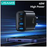 Incarcator retea USAMS T70, 2x USB-C, 2x USB-A, 10W, Negru 4 - lerato.ro