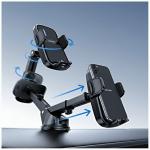 Suport magnetic USAMS ZJ086, Dashboard / Windhield Mount, Rotire 360 grade, Negru 5 - lerato.ro