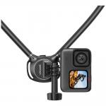 Suport pentru gat USAMS JoyGo Joy01 compatibil cu camere video sport, Reglabil, Negru 5 - lerato.ro