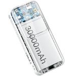 Baterie externa portabila USAMS US-CD213, 30000 mAh, Putere 20W, 1x USB-C, 1x USB-A, 1x Cablu USB-C, 1x Cablu Lightning, Quick Charge 3.0, Alb 6 - lerato.ro