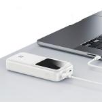 Baterie externa portabila USAMS US-CD213, 30000 mAh, Putere 20W, 1x USB-C, 1x USB-A, 1x Cablu USB-C, 1x Cablu Lightning, Quick Charge 3.0, Alb 8 - lerato.ro