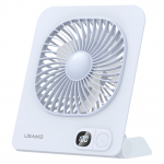 Ventilator pentru birou USAMS ZB363, 3 trepte viteza, Autonomie 6h, 2000mAh, Baza magnetica, Display LED, USB-C, Albastru 2 - lerato.ro