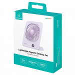 Ventilator pentru birou USAMS ZB363, 3 trepte viteza, Autonomie 6h, 2000mAh, Baza magnetica, Display LED, USB-C, Mov 8 - lerato.ro