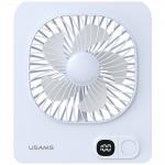 Ventilator pentru birou USAMS ZB363, 3 trepte viteza, Autonomie 6h, 2000mAh, Baza magnetica, Display LED, USB-C, Alb 3 - lerato.ro