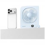 Ventilator pentru birou USAMS ZB363, 3 trepte viteza, Autonomie 6h, 2000mAh, Baza magnetica, Display LED, USB-C, Alb 4 - lerato.ro