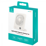 Ventilator pentru birou USAMS ZB363, 3 trepte viteza, Autonomie 6h, 2000mAh, Baza magnetica, Display LED, USB-C, Alb 8 - lerato.ro