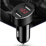 Incarcator auto USAMS US-CC045, 2xUSB-A, 2.1A, Indicator LED, Negru 3 - lerato.ro