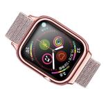 Curea din nylon USAMS US-ZB074 compatibila cu Apple Watch 4/5/6/7/SE, 44/45mm, Rose Gold 2 - lerato.ro