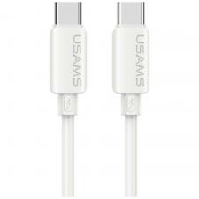 Cablu pentru incarcare si transfer de date USAMS U98, USB-C la USB-C, 60W, 3A, 480 Mbps, 1m, Alb