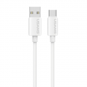 Cablu pentru incarcare si transfer de date USAMS U98 , USB-A la USB-C, 3A, 480 Mbps, 1m, Alb