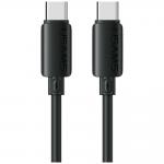 Cablu pentru incarcare si transfer de date USAMS U98, USB-C la USB-C, 60W, 3A, 480 Mbps, 1m, Negru 2 - lerato.ro